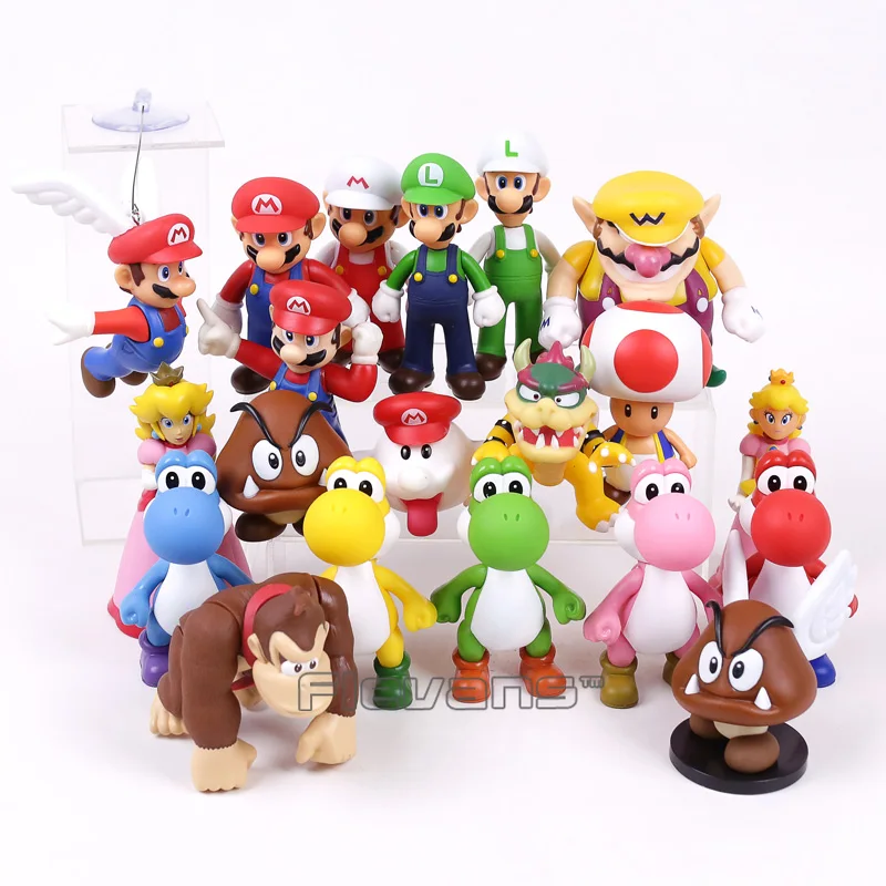 Игрушечная фигурка Super Mario Bros из ПВХ игрушка Марио Луиджи Wario Йоши персик Жаба