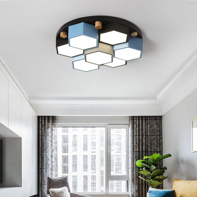 

Honeycomb Nordic Modern Geometric Lights Living Room LED Ceiling Lights Bedroom Lights Restaurant LED lamp Hotel LED Ligh