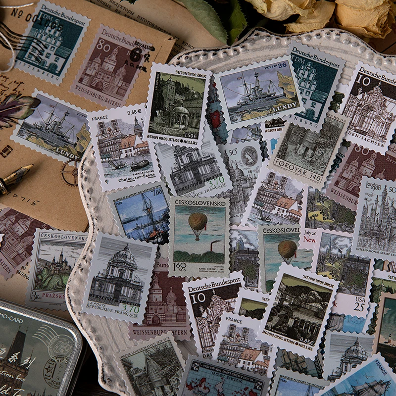 6 видов конструкций 60 шт./лот печать коллекция растения деко дневник наклейки