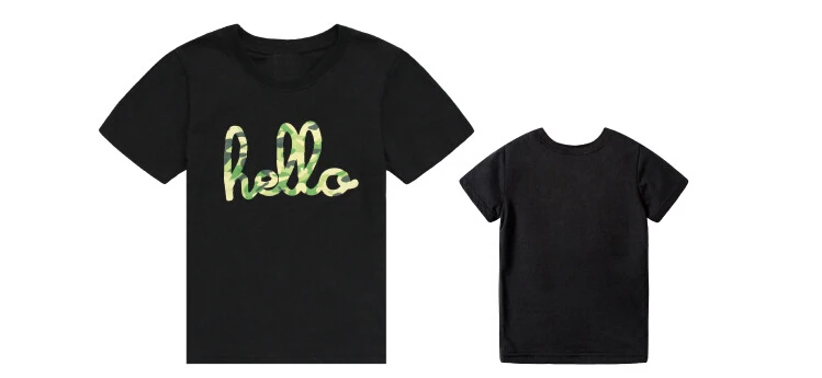 Полная распродажа летние одинаковые комплекты для семьи Футболка с принтом HELLO