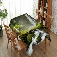 forest scenery tablecloth party decor fabric square rectangular dust proof table cover home decor cover