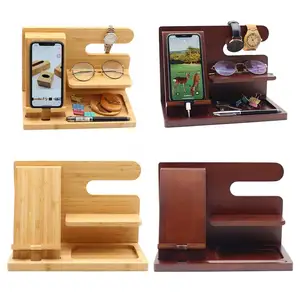 wooden charging dock stand station bamboo base for apple watch iwatch iphone charger pine storage holder desktop organizer gifts free global shipping