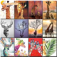 chenistory diy oil painting by numbers milu deer drawing on canvas child handpainted gift coloring by number home decor wall art