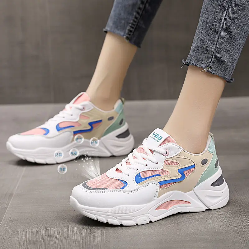 

2021 Spring and Summer New Breathable Mesh Men's Sneakers Lightweight White Shoes for Students Dad Shoes Unisex