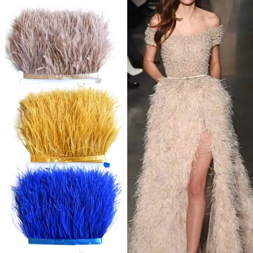 

Feather DIY Decor Faux Ostrich Fur Feather Cloth for Craft Decoration