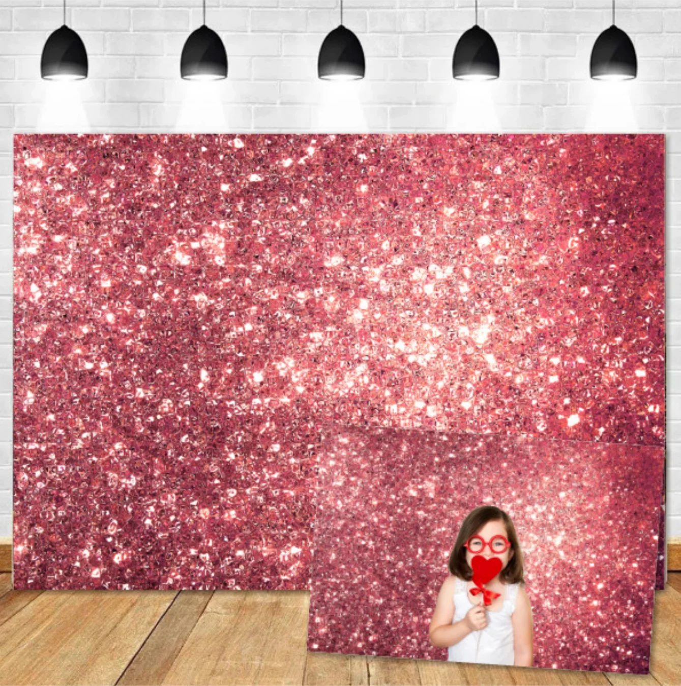 Фон для фотосъемки в стиле Дня Святого Валентина блестящий розовый фон