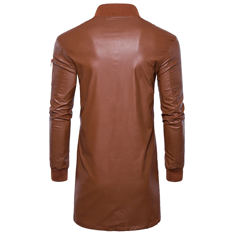 

New Autumn winter leather jacket men stand collar motorcycle washed leather jacket mens pu coats quality leather military Bomber