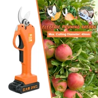21v cordless electric scissors pruning shears 40mm garden branch cutter with led lights lithium ion battery usaueuuk plug