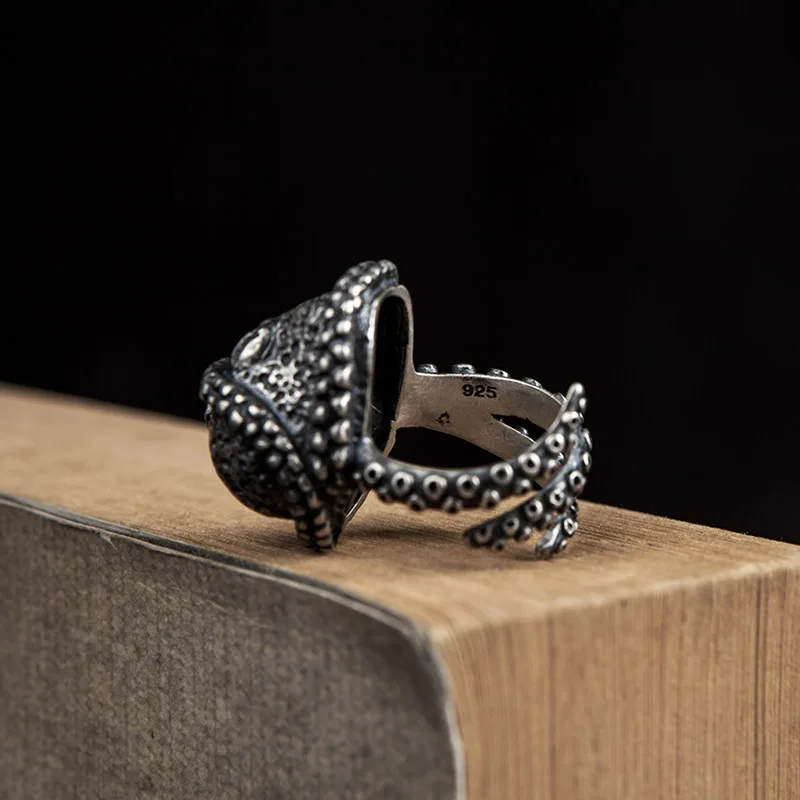 HelloLook 925 пробы серебро преувеличенный Осьминог разъединяющееся кольцо