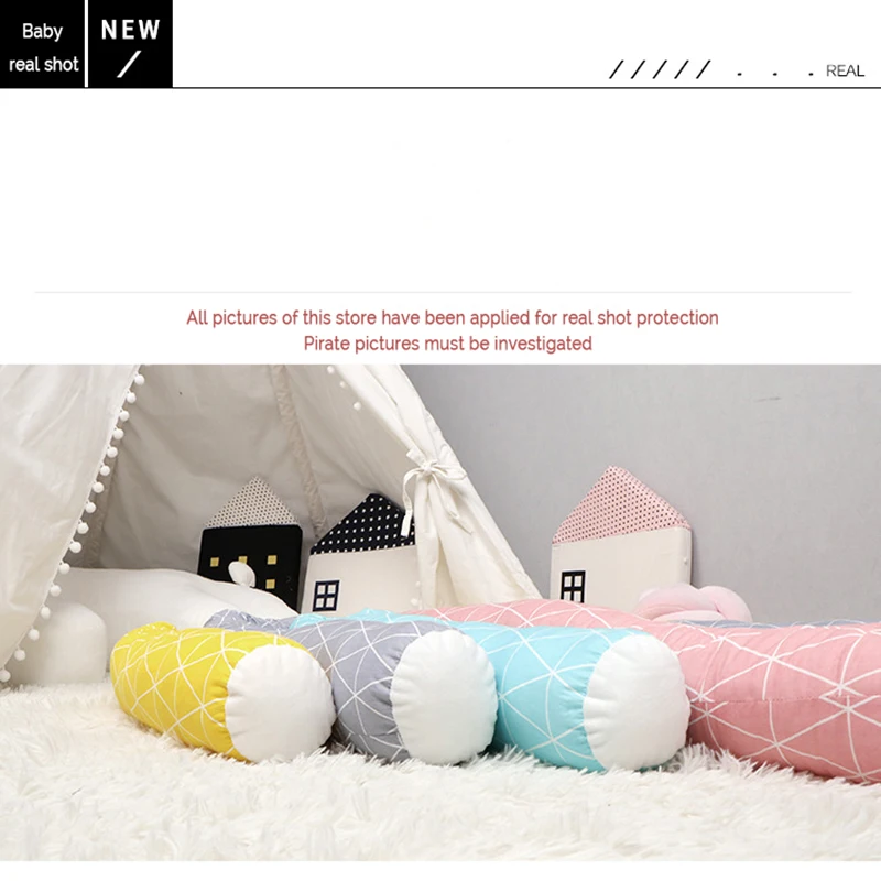 

Newborn Baby Bumper Gray Decorative Comfortable Soft Cotton Cloth Simple And Elegant Appearance Baby Bed Circumference Crib