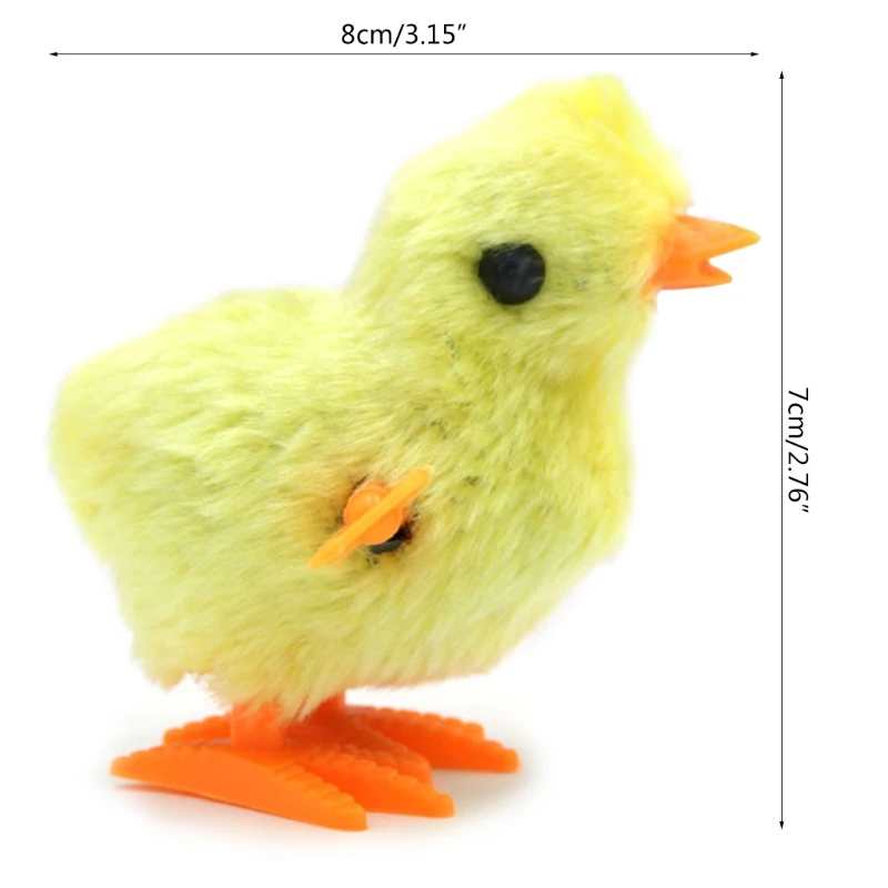

8cm/3inch Mini Soft Plush Chicken Wind-up Doll Decoration for House Plush Mini Toy Stuffed Clockwork Doll Desktop Toy