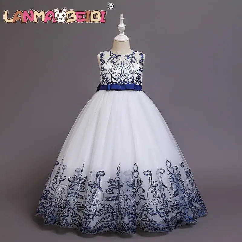 

Dress For Girls Evening Party Wedding Dresses Princess Kids Children Clothes Kids Lace Sleeveless