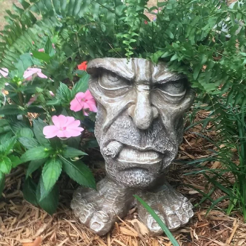 

Muggly's The Faces Statue Planter Funnys Expression Flower Pot for Home Garden Plant Decoration MC889