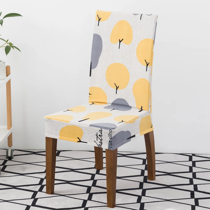 Съемные чехлы на стулья с цветочным принтом эластичные для ресторанов свадеб
