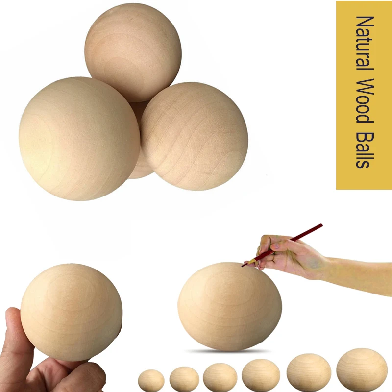 

DIY Natural Ball Round Spacer Wood Beads Eco-Friendly Lead-Free Natural Color Jewelry Wooden Beads Jewelry Making No Hole