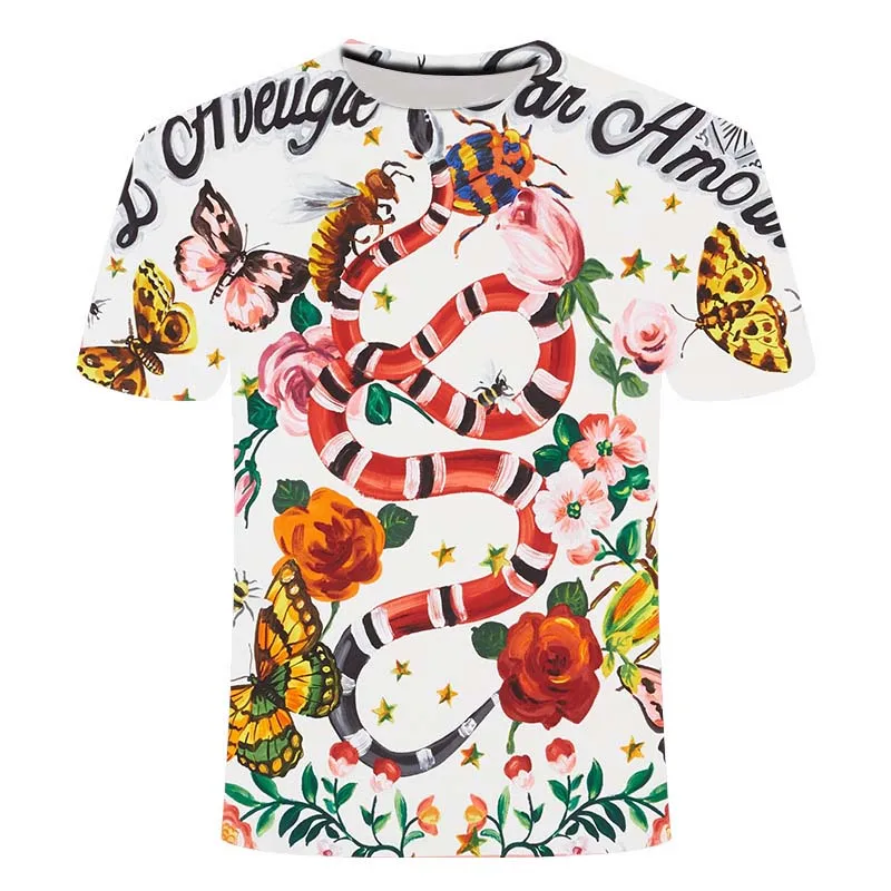 

Men's Rose Flower 3D Printing T-shirt Fashion Summer Short-sleeved Men and Women Casual and Comfortable Shirt 2021 Summer