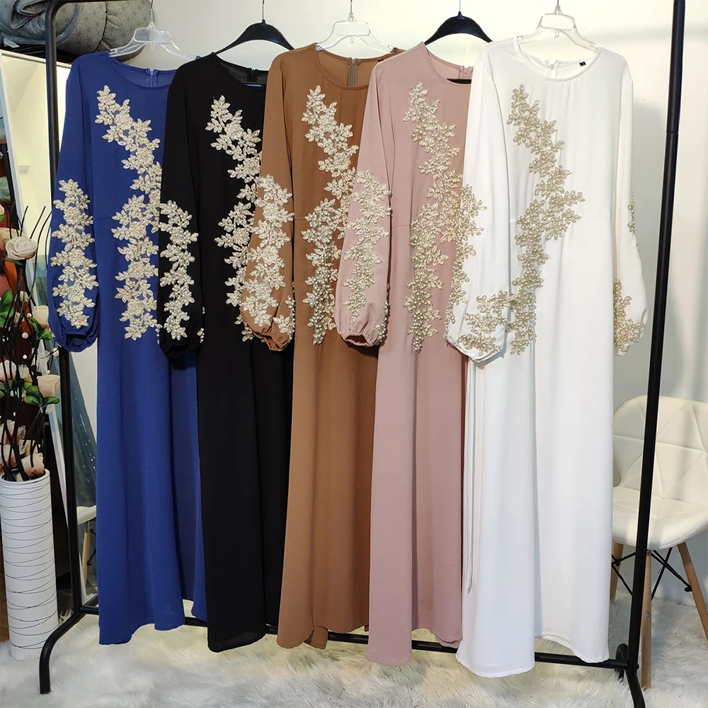 Vestidos размера плюс женское платье кафтан с жемчужной вышивкой и бабочками женская