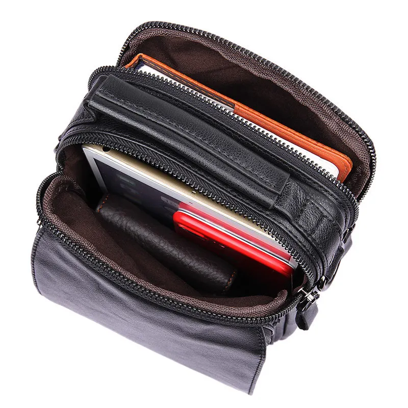 GUBINTU винтажная черная/шоколадная сумка мессенджер для мужчин из натуральной кожи