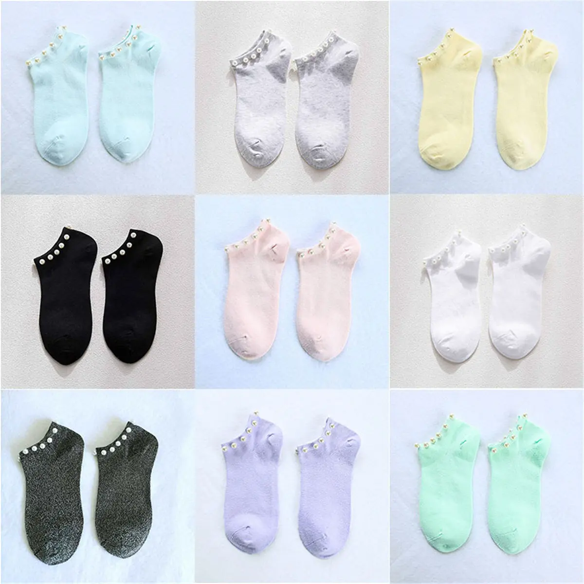 Модные короткие носки с бусинами для девочек повседневные Чулочные изделия