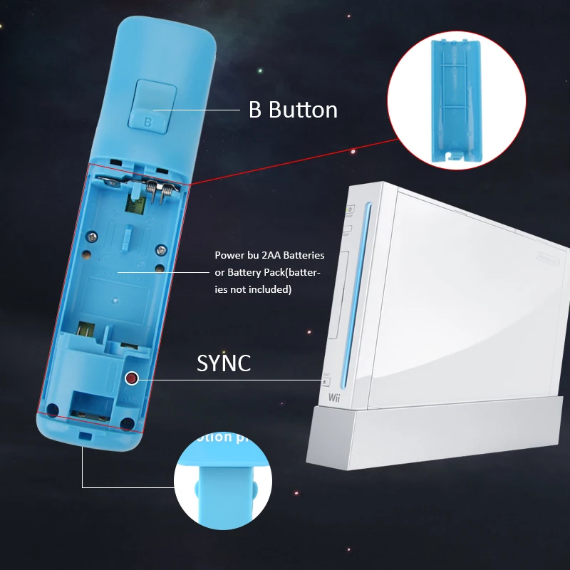 Беспроводной Bluetooth совместимый геймпад для Nintendo Wii пульт дистанционного