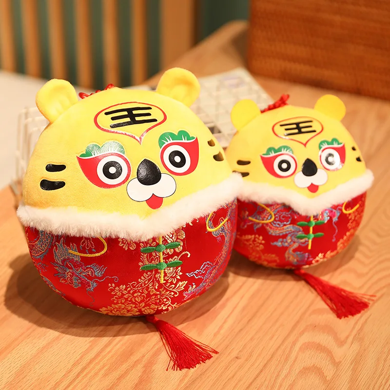 

Year Of The Tiger Mascot Doll Tang Costume Round Tiger Doll Tiger Plush Toy Zodiac Tiger Pendant New Year Gift Children's Gift