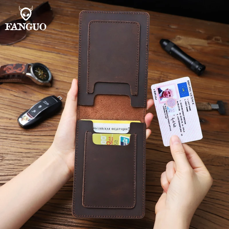1 PCS Genuine Leather Bank ID Card Holder Slim Driver License Slot Auto Document Slot For Russian Handmade Credit Card Wallet