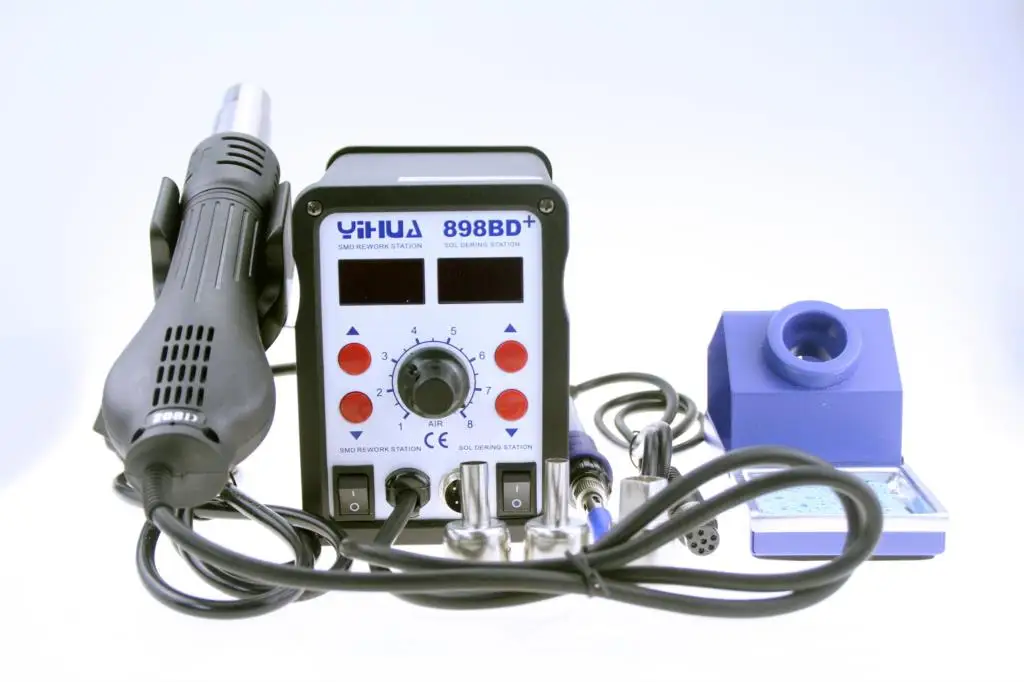 Электрический паяльник 2 в 1 с цифровым дисплеем Φ YIHUA 898BD + SMD горячим воздухом