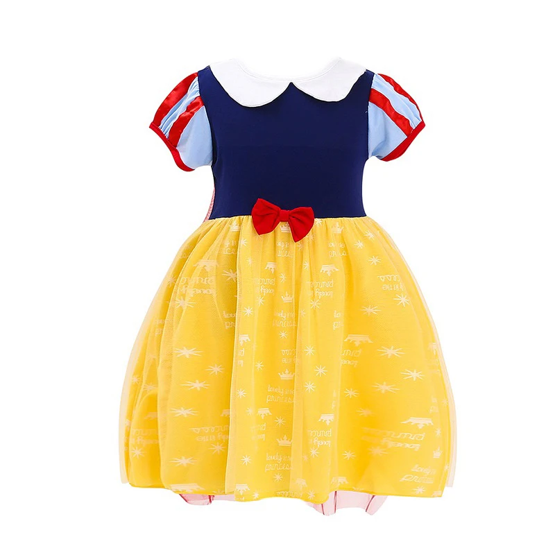 Snow White Short Минни» для маленьких девочек платье принцессы из хлопка и Косплэй вечерние одежда игрушки История Джесси Ариэль Минни Мулан Алиса Белоснежка Эльза, Белль платья - Цвет: Snow White Short