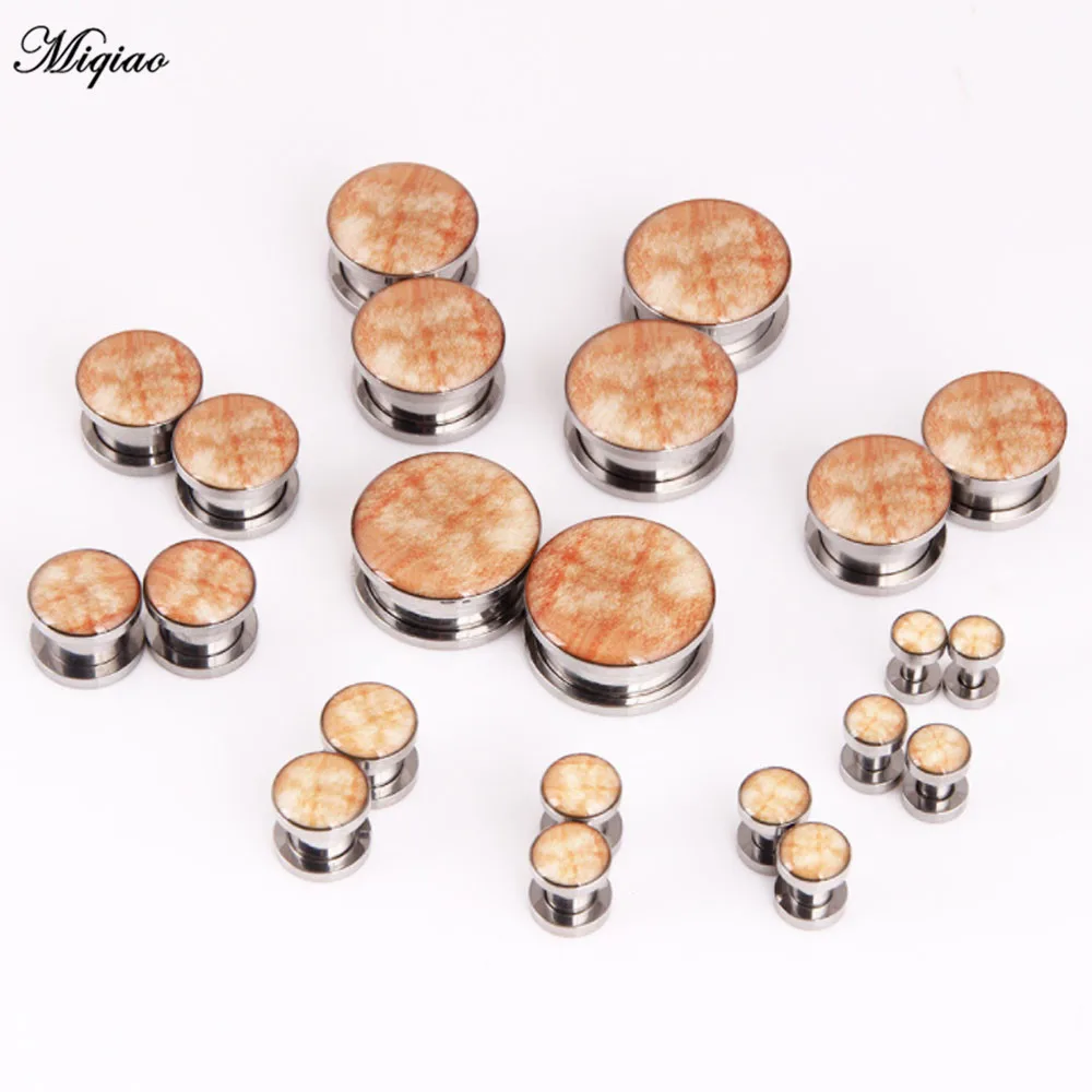 Miqiao 2 шт. модные новые серьги из нержавеющей стали с отделкой под дерево