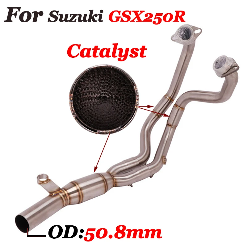 Slip On For Suzuki DL250 GSX250R GSXR250 Full System Motorcycle Exhaust Modify Connect Front Middle Mid Link Pipe Muffler