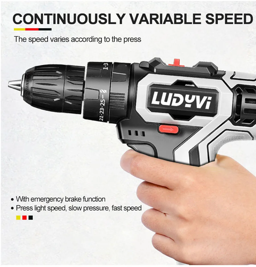 Новая электрическая отвертка 12 В 2-скоростная Аккумуляторная дрель