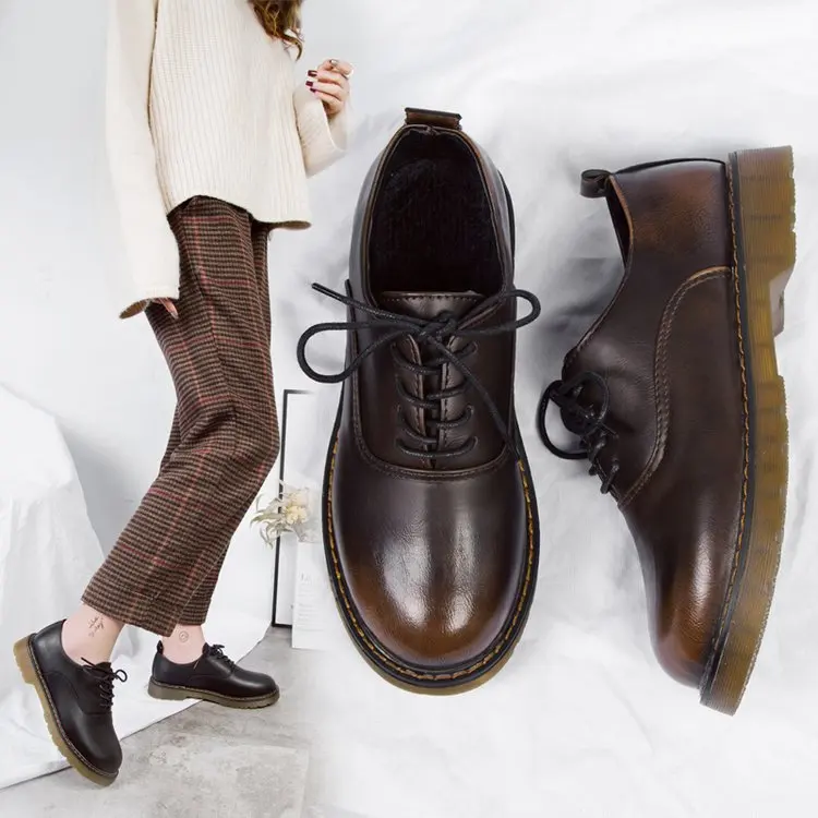 EAGSITY женские туфли дерби в британском стиле Повседневная рабочая обувь на