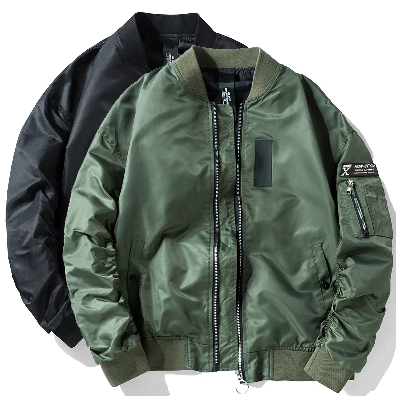 

Куртка-бомбер мужская бейсбольная, Бомбер на молнии, пилот, пальто в стиле милитари, уличная одежда для пар, весна-осень