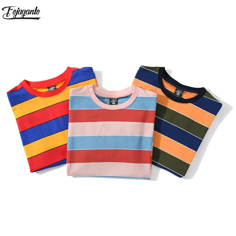 

Fojaganto для мужчин в полоску модная футболка на каждый день с круглым вырезом Модная приталенная Мужская футболка с коротким рукавом в стиле Х...