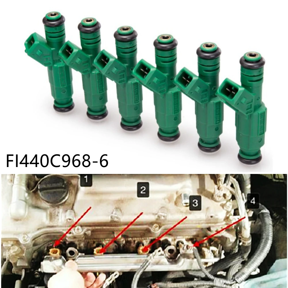 

6PCS/LOT High flow 0 280 155 968 fuel injector 440cc "Green Giant " For Volov fuel injector 0280155968 TK-FI440C968-6