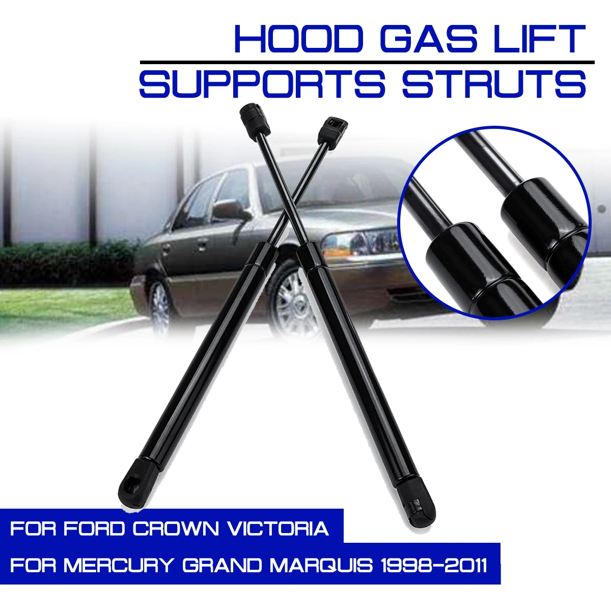 

For Mercury Marauder Refit Bonnet Hood Gas Shock Lift for Ford Crown Victoria Support Rod Strut Bars