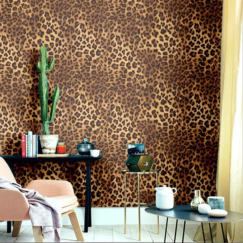 (Леопардовый принт) виниловая настенная бумага в рулоне панорамная фотобумага