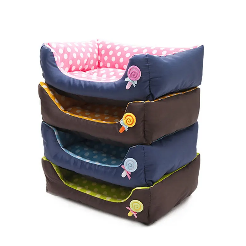 

Dog Pet Bed Cat House,Winter Warm Lollipop Pattern Kennel,Waterproof Wear-resistant French Bulldog Medium and Small Pet House