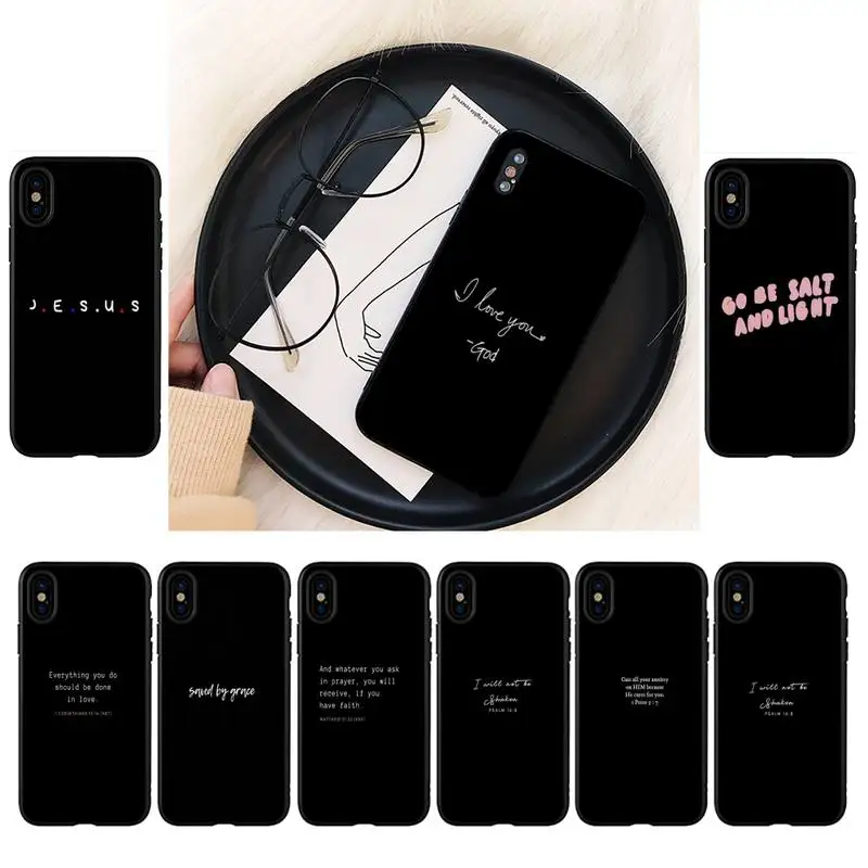 

bible Quotes Phone Case For iPhone 8 7 6 6S Plus 5 5S SE 2020 12pro max XR X XS MAX 11 case