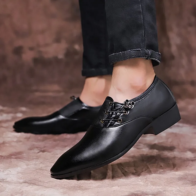 

Business Shoes men slip on outdoor Leather Men's Shoes fashion breathable Flats Shoes men Chaussure homme big size 48