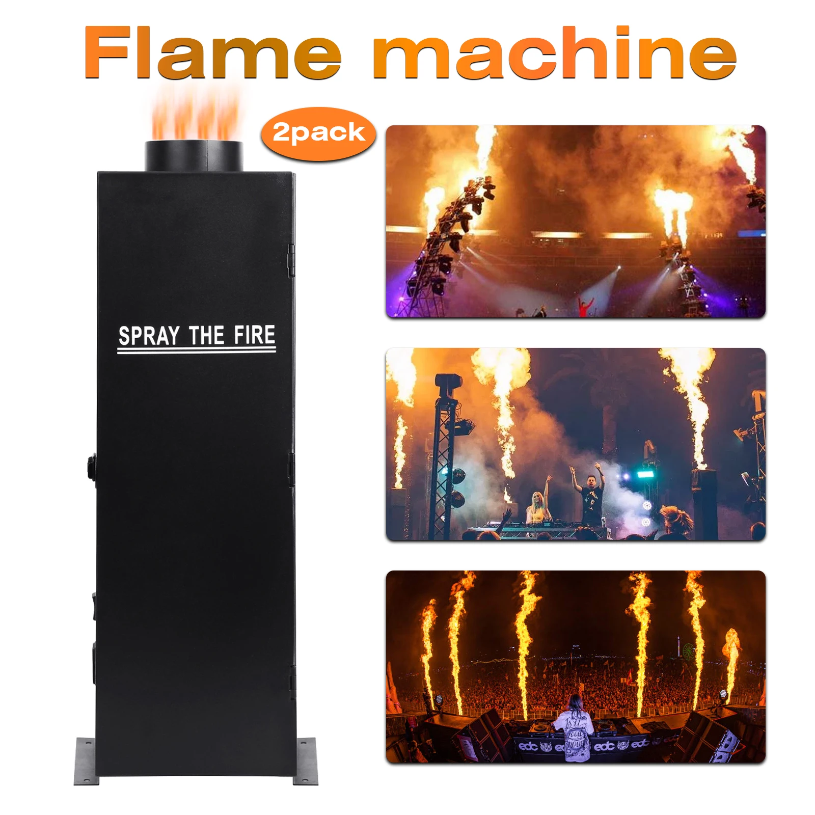 Yonntech 1/2pcs 200W Fire Spraying Projector Flame DMX512 Launcher Thrower DJ Band Scene Spraying Fire Machine Free shipping