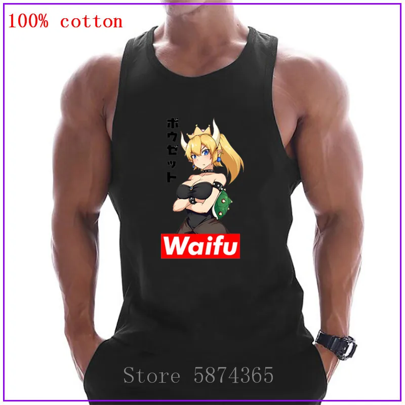 2020 забавная боузетка Waifu Ahegao черные майки без рукавов мужские летние для