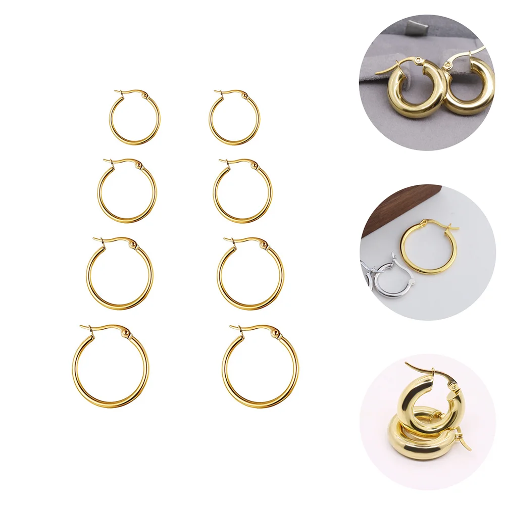 

4 Pairs Lovely Ear Pendant Ear Drops Stainless Steel Danglers Ear Decorations