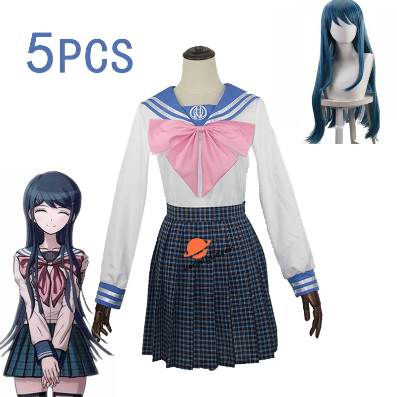 Костюм для косплея из аниме данганронпа Maizono Sayaka парик топ юбка носки костюм на