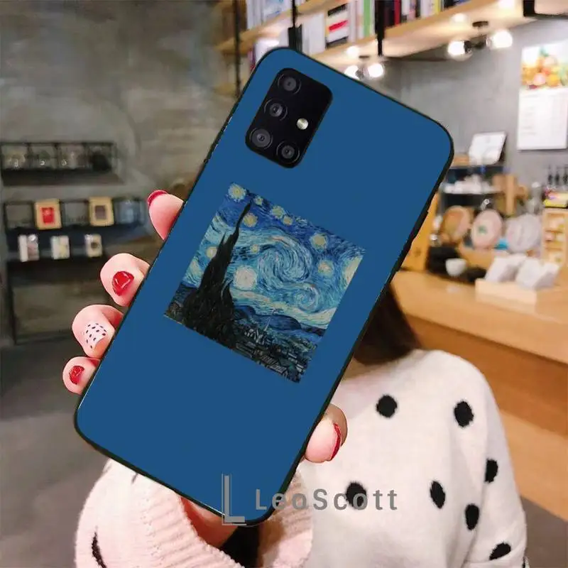 

Van Gogh Starry sky art Phone Case For Samsung A40 A31 A50 A51 A71 A20E A20S S8 S9 S10 S20 Plus note 20 ultra