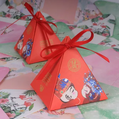 100 шт./подарочная коробка в виде фламинго треугольная пирамида свадебные