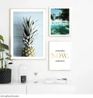 Тропический украшение картину скандинавский плакат с ананасом пальмовое дерево Печатный Пейзаж Настенный художественный Декор холст картины Современный