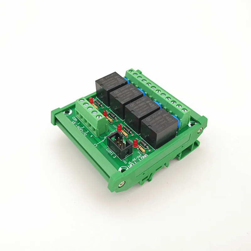 DIN рейку 4 канала PNPType 48V 15A релейный интерфейс модуля HF JQC-3FF-48V-1ZS реле. |