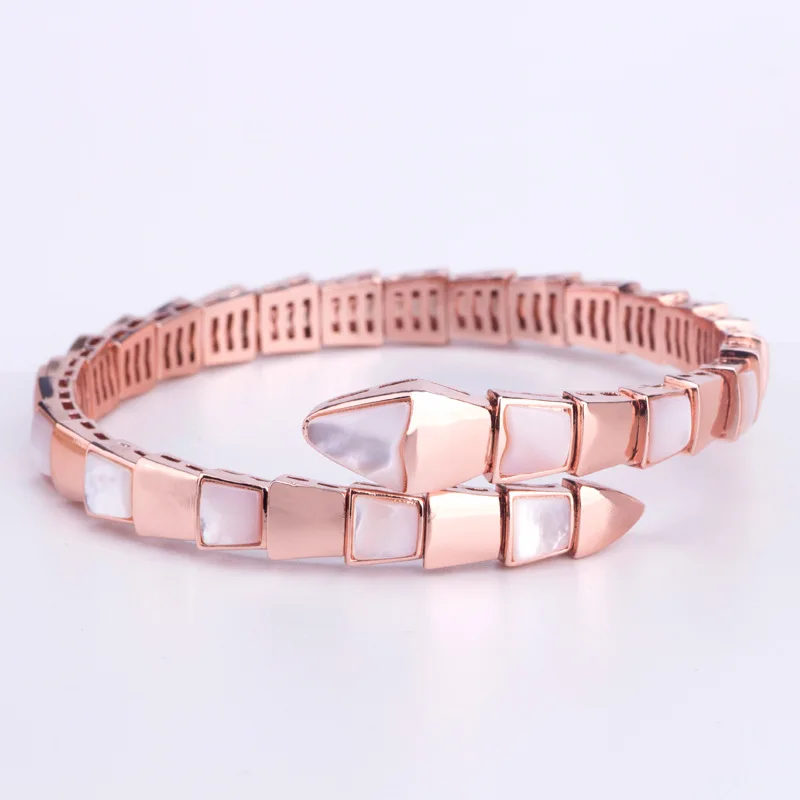 

New high quality snake bone shell bangle fine jewelry shine plating bracelet wristband wristlet jewel cuff jewelry women gifts