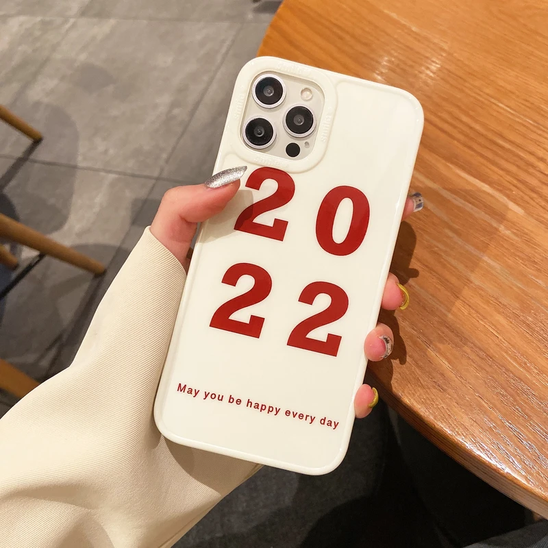new 2022 year simple letters korea phone case for iphone 12 11 pro max x xs max xr 7 8 puls cases shockproof soft silicone cover free global shipping